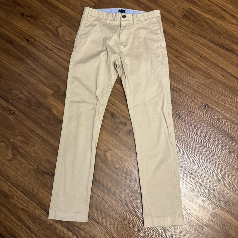 J. CREW Mens Slim-Fit Original Chino Trousers Pants W30 L32 Beige Cotton CO399